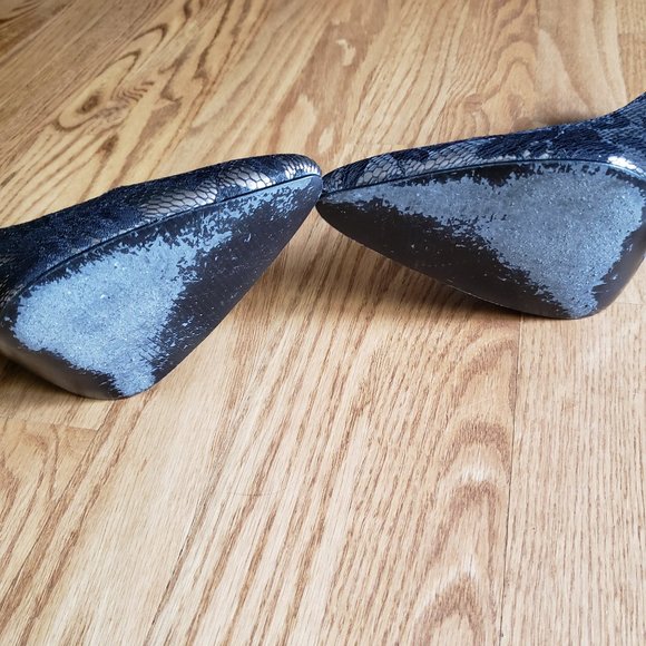 COLIN STUART Black and Silver Lace Heels 8.5M - Picture 6 of 8